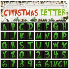 36 Pieces Christmas Alphabet Stencils Reusable Letter Number Stencil Template...