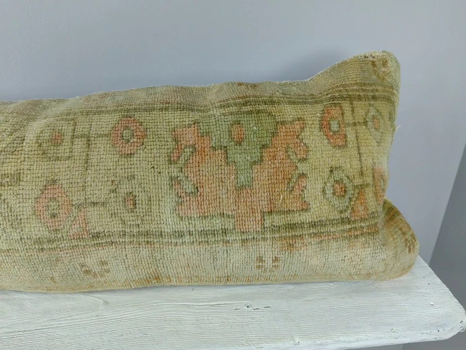 Long Lumbar Pillow Turkish Rug Pillow Decorative Bed Pillow Body Pillow Bench P - Image 4 of 4