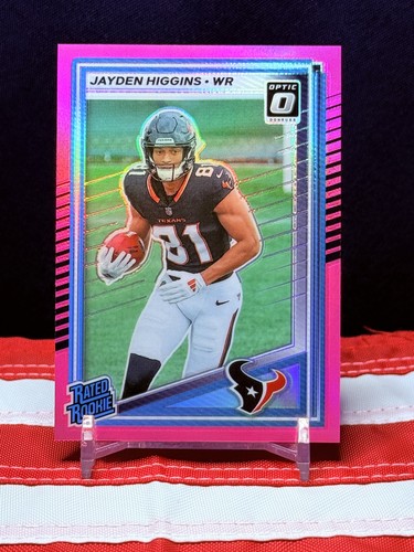 2025 Panini Donruss - Rated Rookie Jayden Higgins #334 Optic Preview Pink Prizm