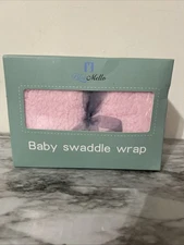 BlueMello Swaddle Wrap Blanket - Pink Faux Cashmere, 0-6 Months, 24 x 11.8.