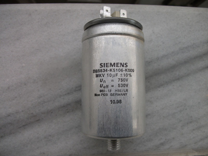 NOS SIEMENS 10uF 750V MKV MKP IN OIL (B25834-K5106-K009)HI NOS SIEMENS 10uF 750V MKV MKP IN OIL (B25834-K5106-K009)HI