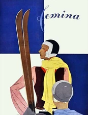 Decor poster.Interior design Art Nouveau.Deco Femina Ski.Style.6286