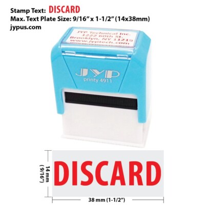 Discard - Self Inking Rubber Stamp - JYP 4911B-18 (RED INK) | eBay