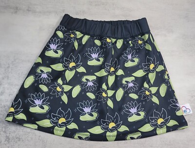 Girls 5/6 Princess Frog Disney Swimsuit Skirt Black Lotus Pad Cover Beach Swim