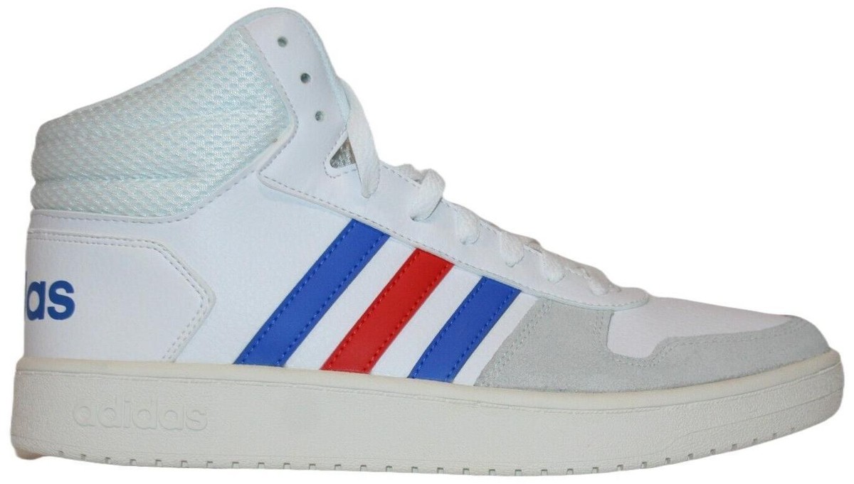 adidas Hoops 2.0 Mid White Blue Red for Sale | Authenticity  display picture 2