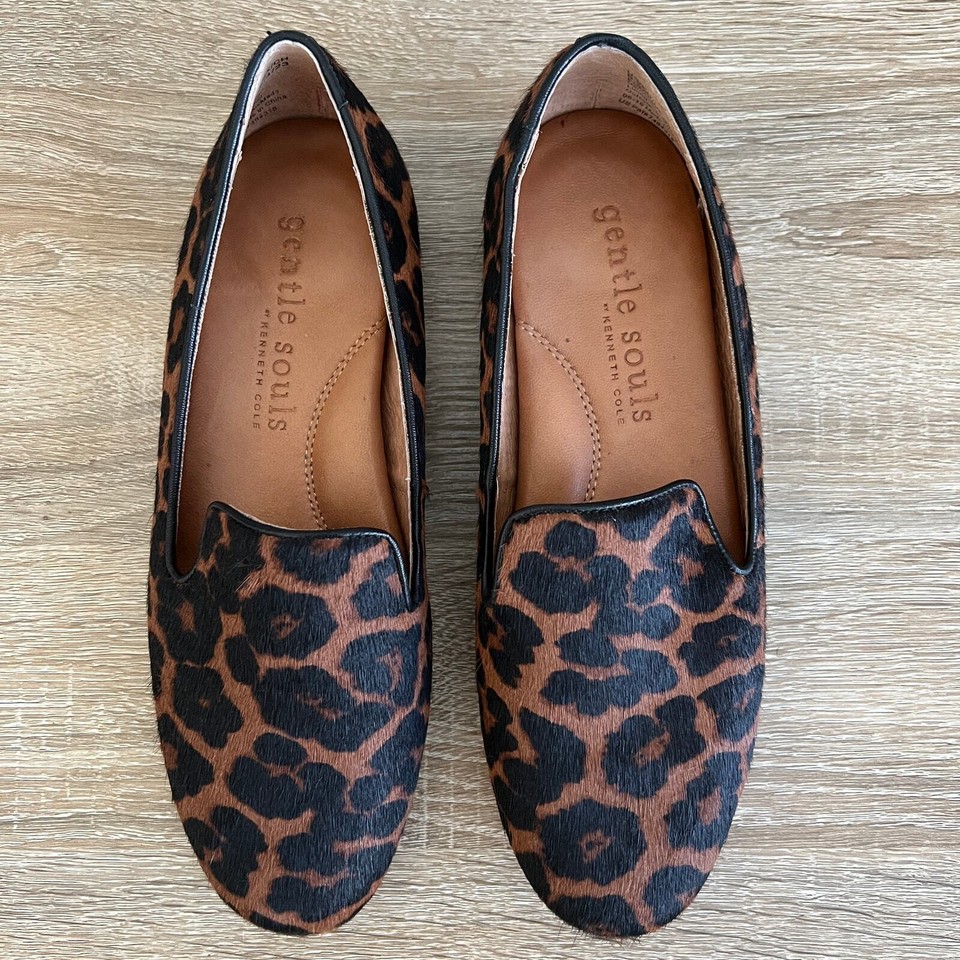Cole Gentle Soul Eugene Leather Leopard Print Loafer Slip On