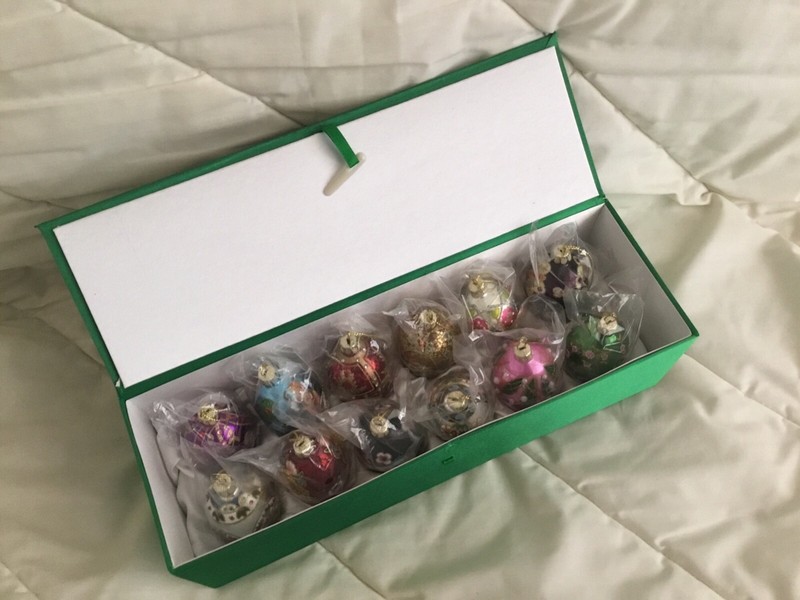 Joan Rivers 2016 Set/ 12 Mini Russian Inspired Egg Ornaments