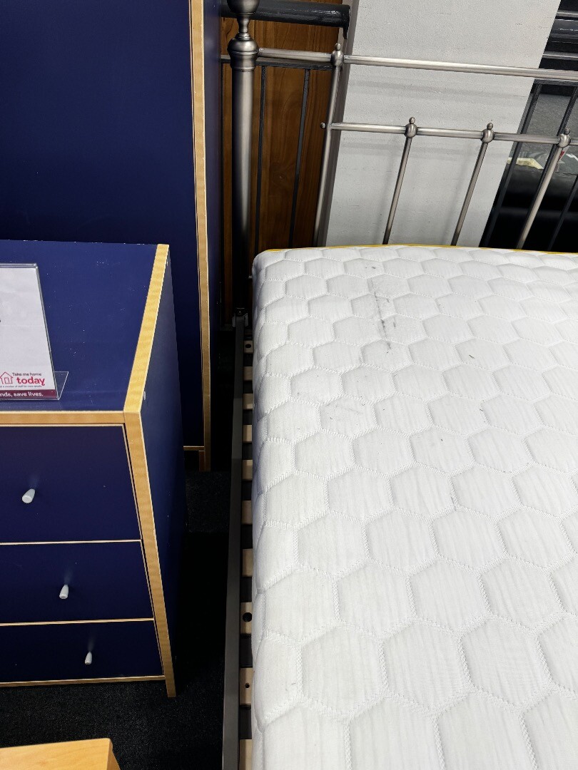 Super King Metal Bed Frame With Salus Memory Foam Mattress CS H50 eBay