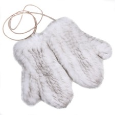 Women's Genuine Textile Knitted Mittens Luxury Winter Warm Gloves