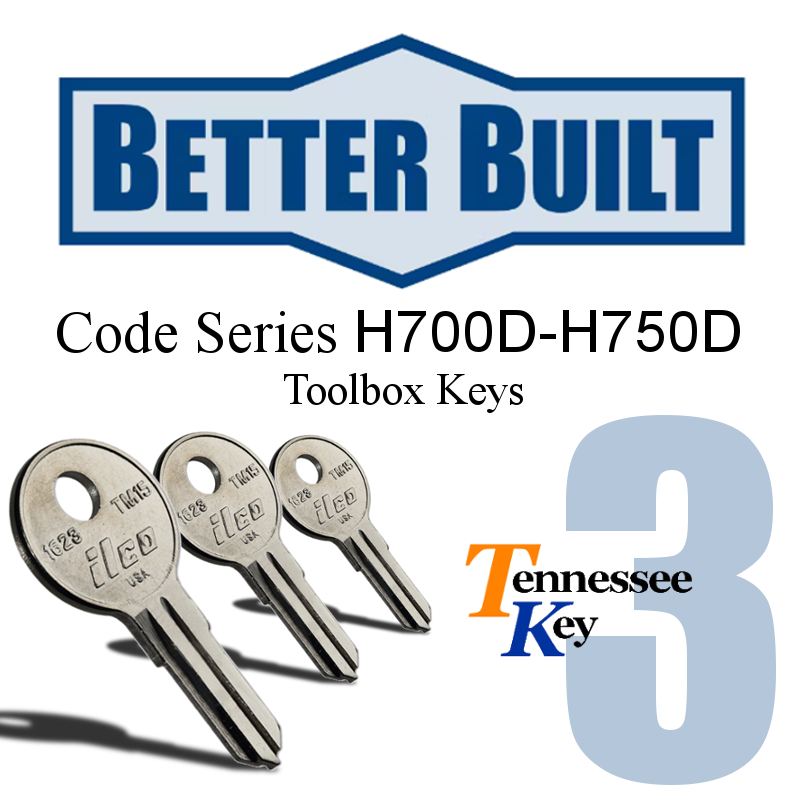 Better Built Truck Toolbox Keys Set of 3 for H700D H750D Series