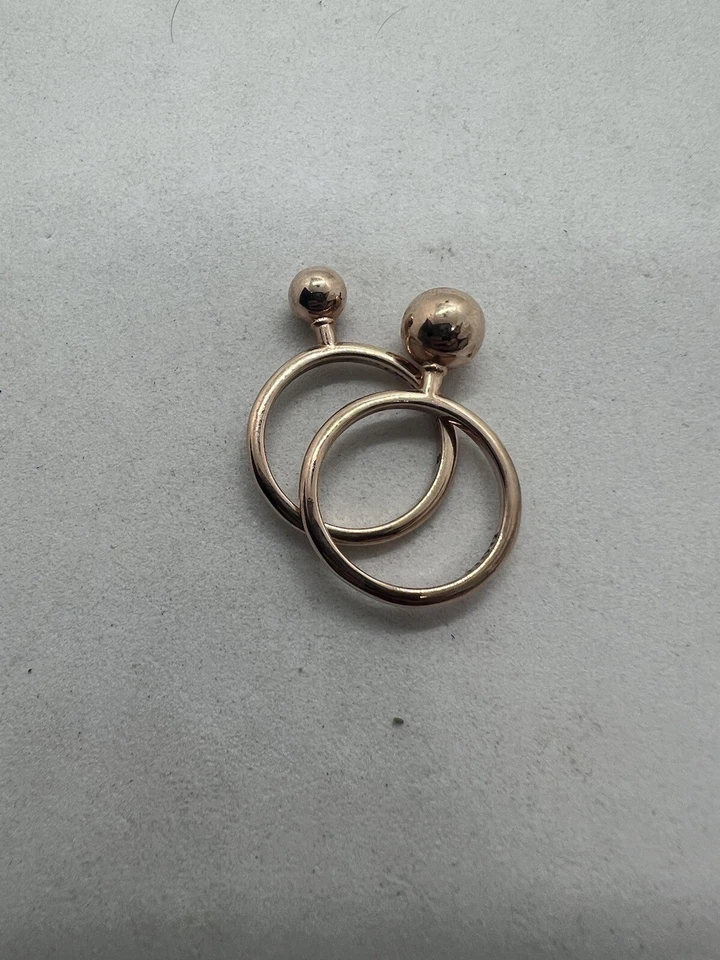 Vintage Noir 14K Gold Rose Filled Stacking Rings Double Band  Womens Sz 6 - Image 2 of 4