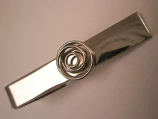 Silver Tone Spiral Spring Focal Point Vintage Tie Bar Clip