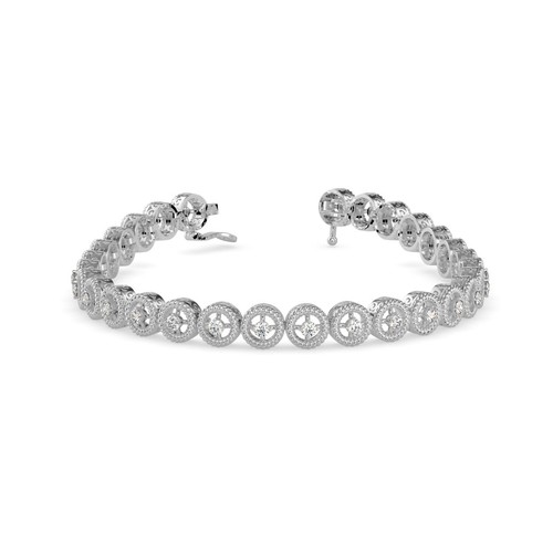 1.33CT Round diamond Bracelet crown setting and full eternity Gift For Women - 第 15/24 張圖片