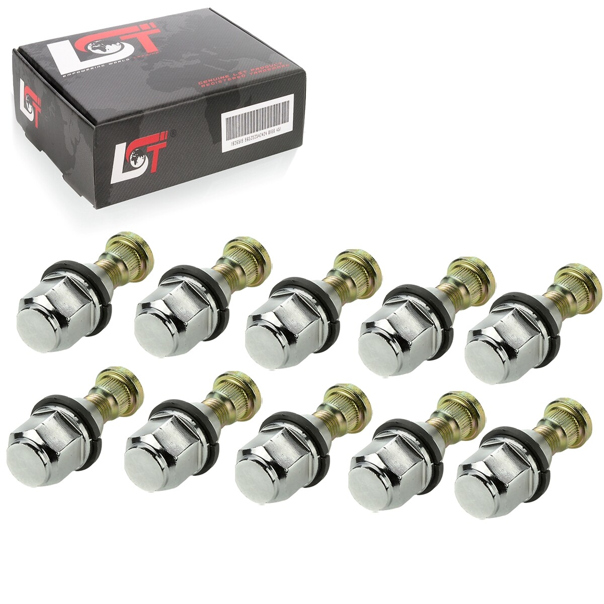10x Universal Wheel Bolt Knurled Bolt with Wheel Nut - M12x1.5 x 47mm *New*