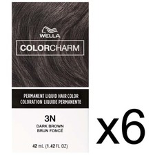 SALON HAIR WELLA COLOR CHARM PERMANENT DYE LIQUID 3N/311 DARK BROWN PACK OF 6