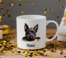 Scottish Terrier Dog Peeping Puppy Personalised Mug Cup MADE TO ORDER