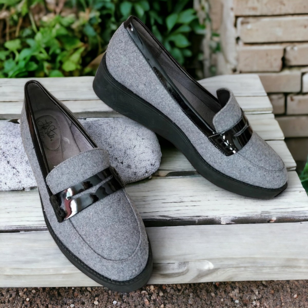 Grey handmade size 10 woven slip on penny loafers Amazon.com: EVSER Loafer Shoes for Men Genuine Leather Round  main image 2
