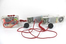 Coppia TELEFONO da Muro Walkman MC Trasparente Vintage Cornetta Telefonica