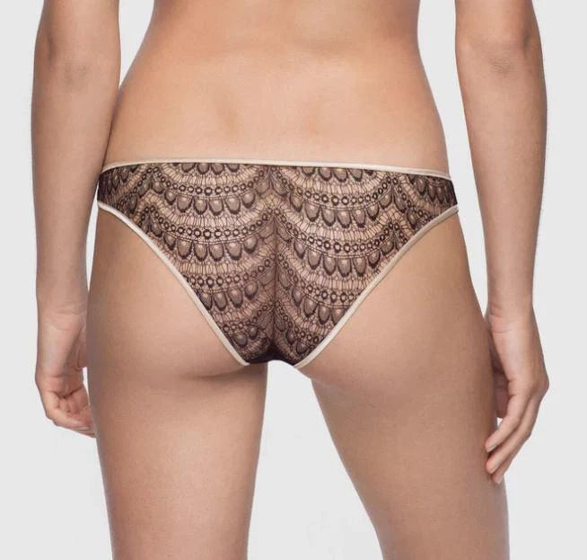 Женские кружевные брифы Kiki de Montparnasse 278250, шампанское/черные, M - Изображение 4 из 4