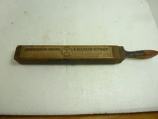 Antique Razor Honing Block w/ Original Cover Superior Hone & Razor Strop 1858