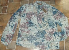 NWT Women's size Medium To the Max tie neck spring blouse power blue floral chic