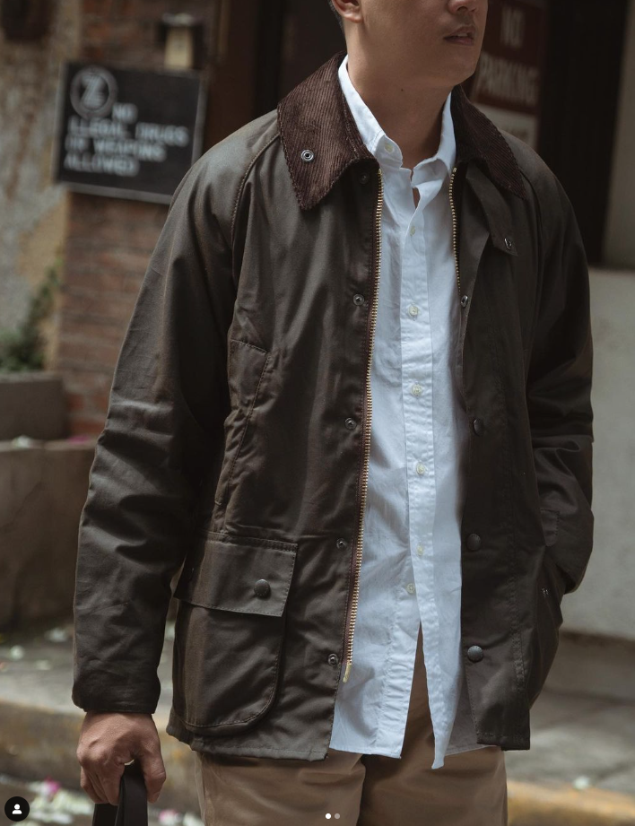 Crafted in the UK~Olive~Barbour Classic BEDALE Waxed Jacket Crafted in the UK~Olive~Barbour Classic BEDALE Waxed Jacket