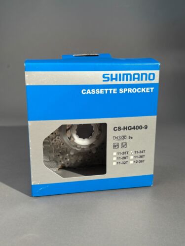 New Shimano CS-HG400-9 Cassette - 9-Speed, 11-34T, Silver