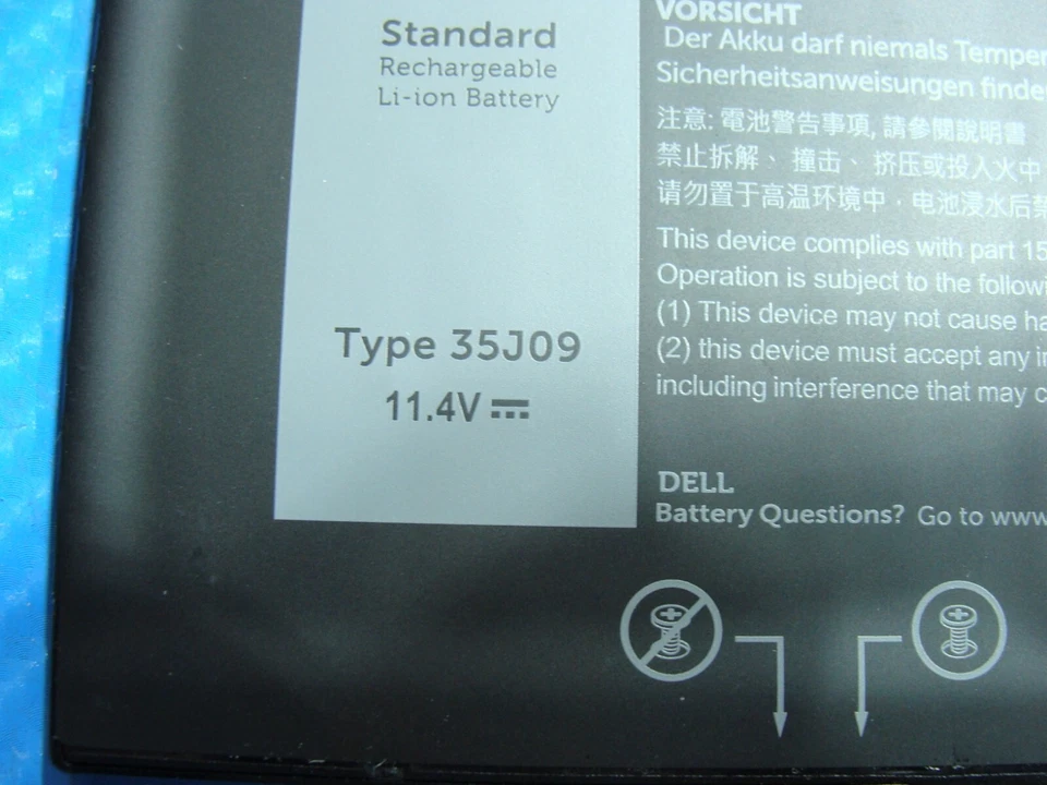 Batería Dell Latitude 7310 13.3" OEM 11.4V 39WH 3255mAh 35J09 7YX5Y Excelente Foto 4 de 4
