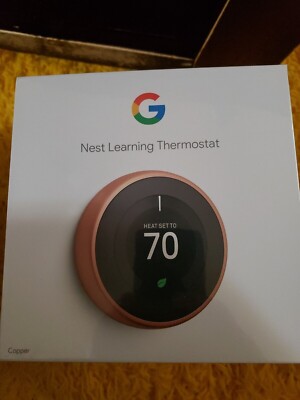 SEALED Google Nest 3rd Gen Programmable WiFi Thermostat - Copper Color T3021US