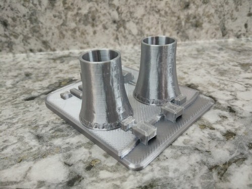 Reactor de central nuclear y torres de refrigeración modelo arquitectónico impreso en 3D - Imagen 11 de 13