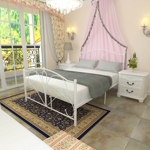 Metal Bed Frame Single Double King Size Black White Bedroom Memory Foam Mattress - Picture 61 of 136