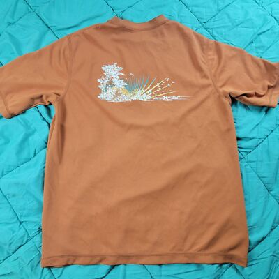 ZX Swims Mens Medium Orange Short Sleeve Athletic Tshirt Casual