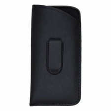 Soft Slip-In Eyeglasses Readers Case Holder Belt Holster Pouch w Clip Black 1 