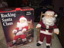 Vintage Gemmy North Pole Productions Christmas Animated Rocking Santa Claus