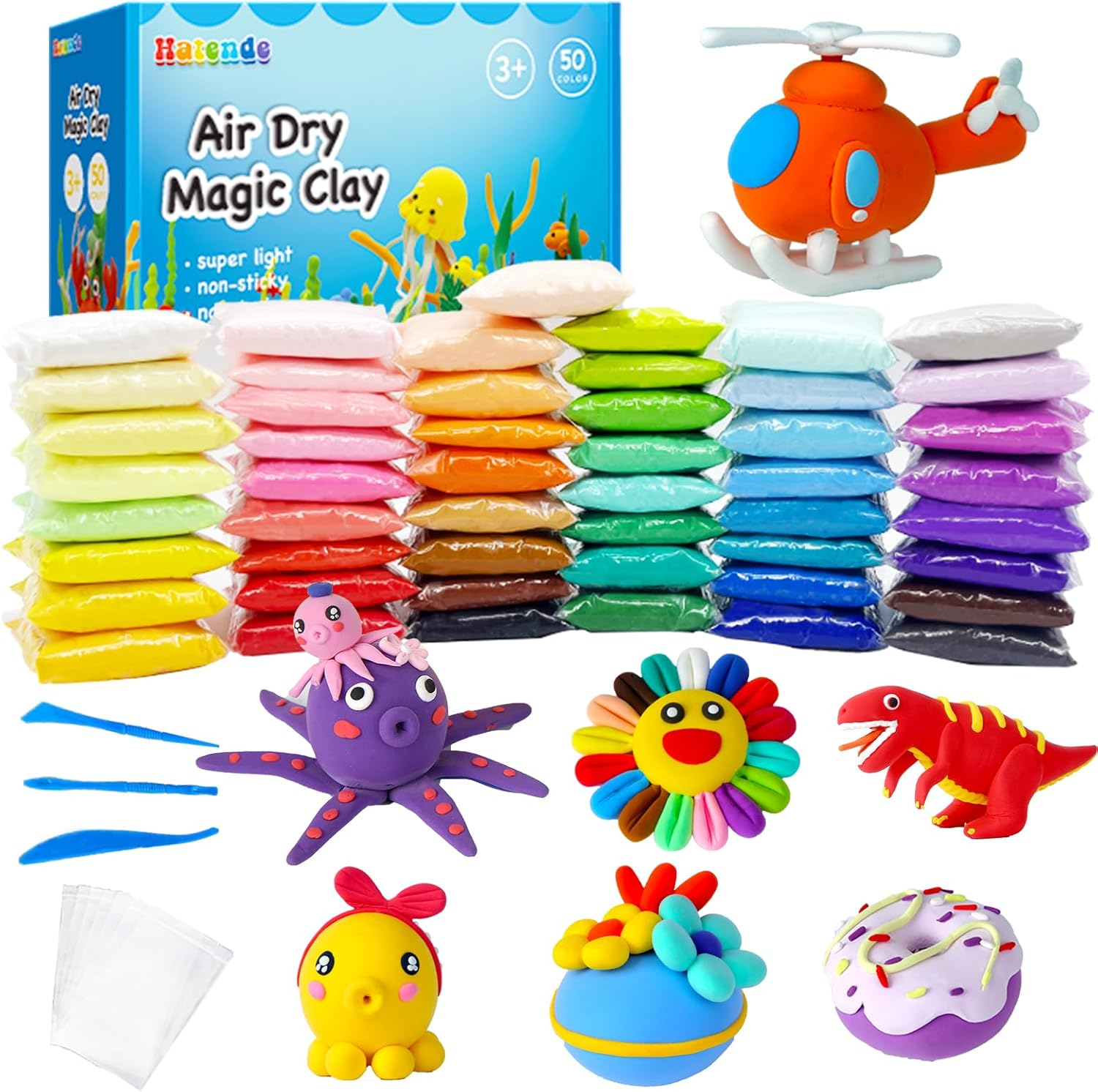 Modeling Clay Kit, 50 Colors Candy Modeling Clay for Kids, DIY Molding Magic Cla