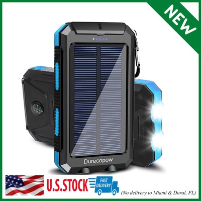 Bateria Externa Solar 20000mah Plus Para Celular Iphone Xiaomi Cargador Portatil