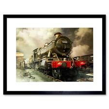 Steam Train Vintage Colour Photo Framed Art Print Picture Mount 12x16 Inch