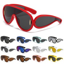 Oversized Wave Mask Sunglasses for Women Trendy Fashion Shades Glasses