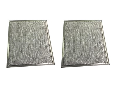 (2) Microwave Range Hood Vent Aluminum Filter 9'' x 10 1/3'' x 1/8'' Flat