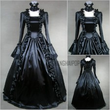 Damen Lolita Viktorianisch Gothic Kleid Rüschen Steampunk Abend Retro Kostüm Neu