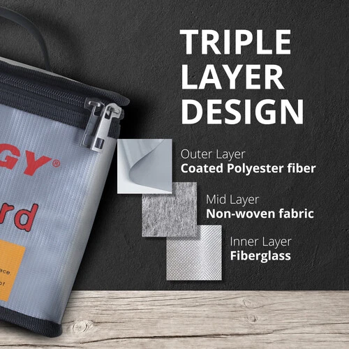 Tenergy Fire Retardant Lipo Zipper Bag, 8.5 x 6.5 x 5.7inch - Image 2 of 4