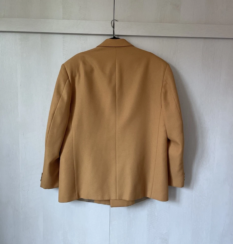 Blazer Abrigo Deportivo Falcone Vintage Años 60 Doble Pecho Pico Solapa 44R Mostaza Foto 2 de 4