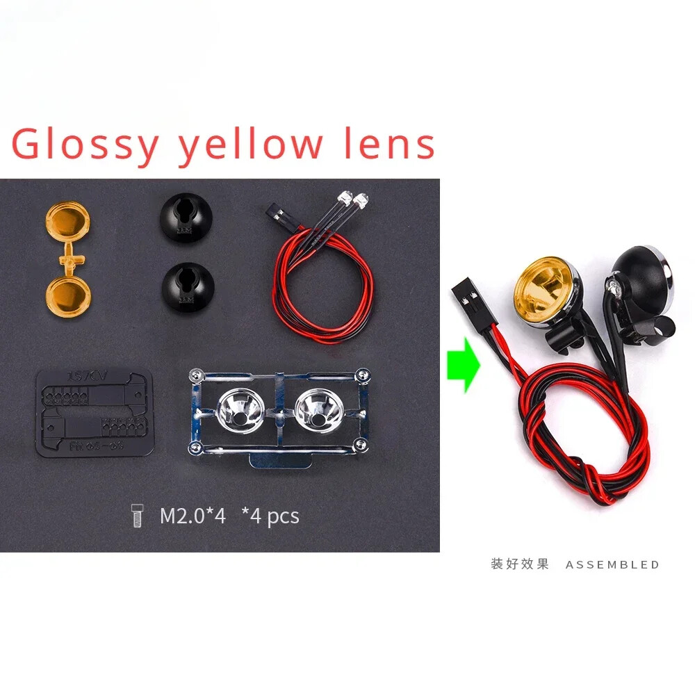 1Pair LED Retro Round Spotlight 1/10 1/8 For Traxxas TRX4 AXIAL SCX10 D90 RC Car
