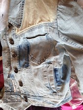 Ichi Short Cropped Faded Jean Blue Denim Jacket Brand New Size Uk S 8 Rrp £69