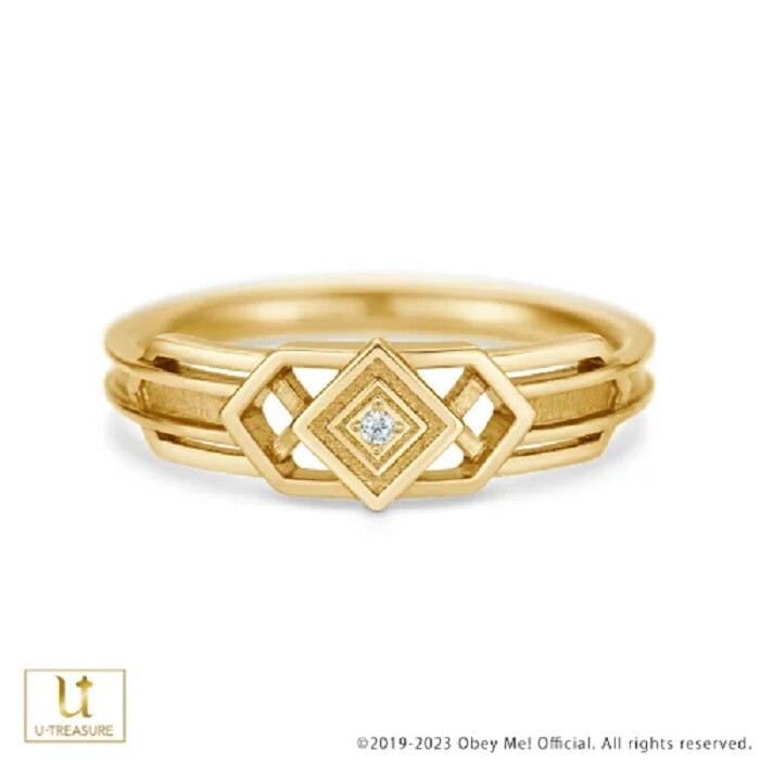 Obey Me! U-TREASUREシルバーリング (15号)他 ルシファー Obey Me! Lucifer Angel Era Ring Silver 925 Yellow Gold size US6.0