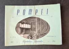 Vintage Pompei Italy 10 Small Souvenir 4x6 Photo Postcard Album in GC!