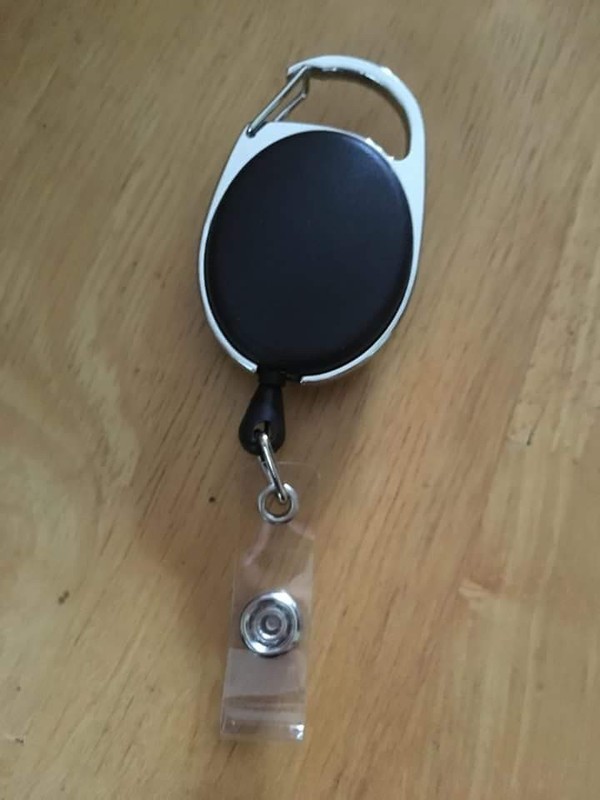 Black Decorative Retractable Badge Holder Clip