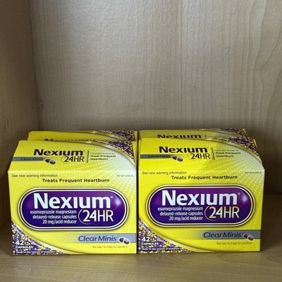 4 Pack Nexium 24HR Acid Reducer Clear Minis for Heartburn Relief- 42ct Exp 2028