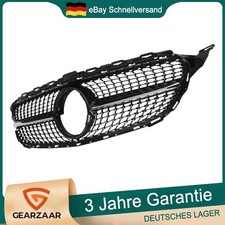 Grill K&uuml;hlergrill Diamant Passend f&uuml;r Mercedes W205 15&ndash;18 Gl&auml;nzend Schwarz