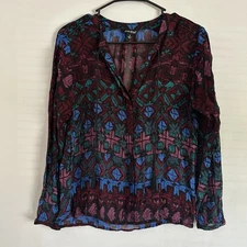 Lucky Brand Boho Southwestern Aztec Colorful Top Small